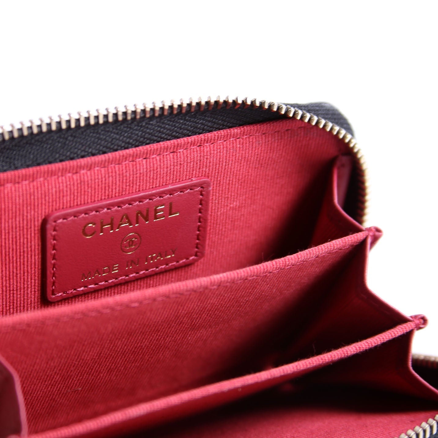 Chanel 19 Zip Around Coin Purse Quilted Lambskin RFID Black