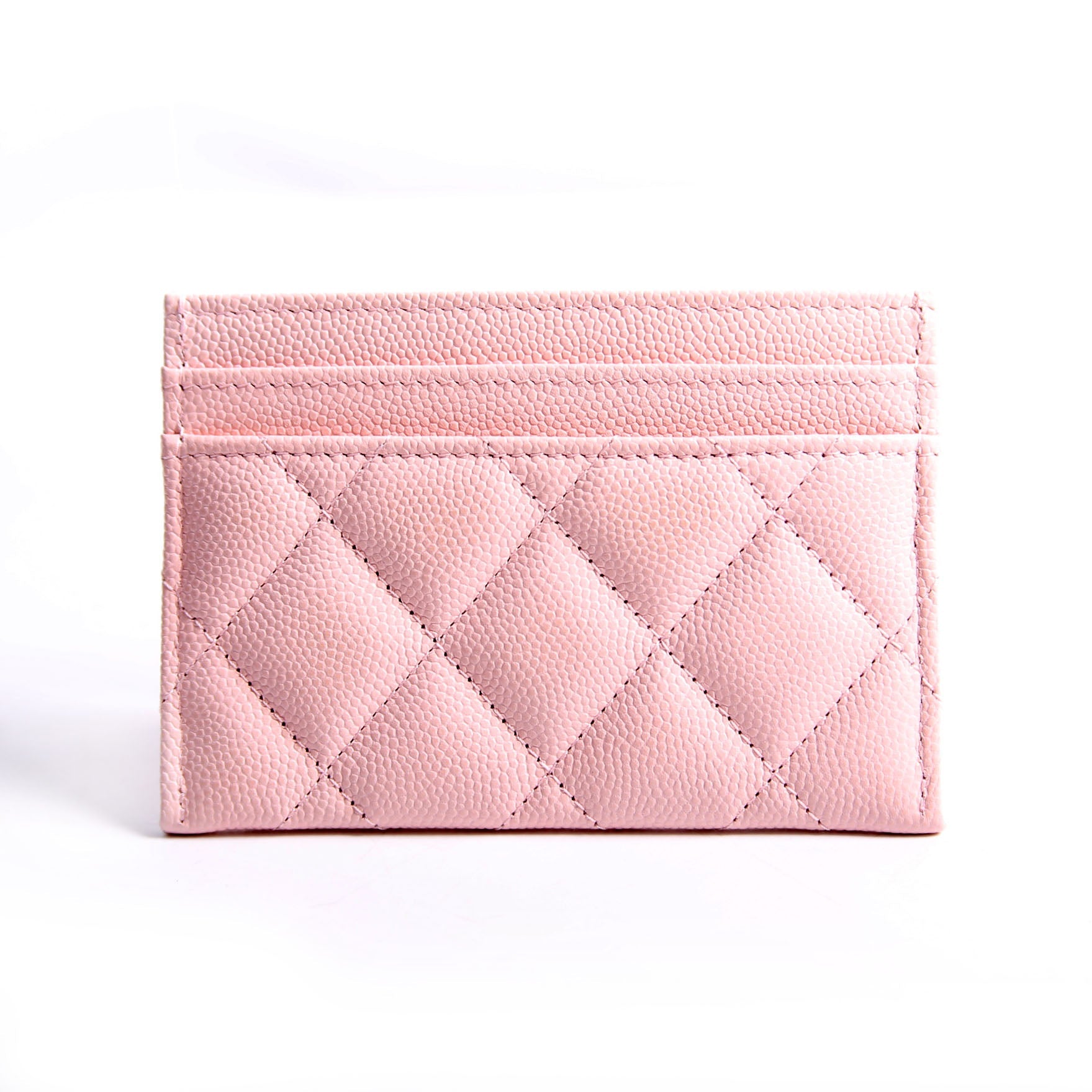 Crystal CC Card Holder Caviar 32M Pink