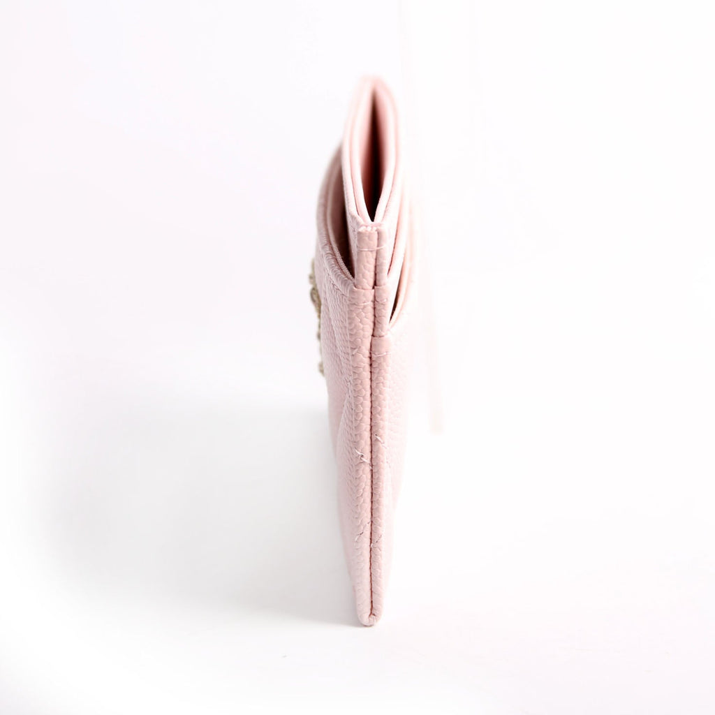 Crystal CC Card Holder Caviar 32M Pink