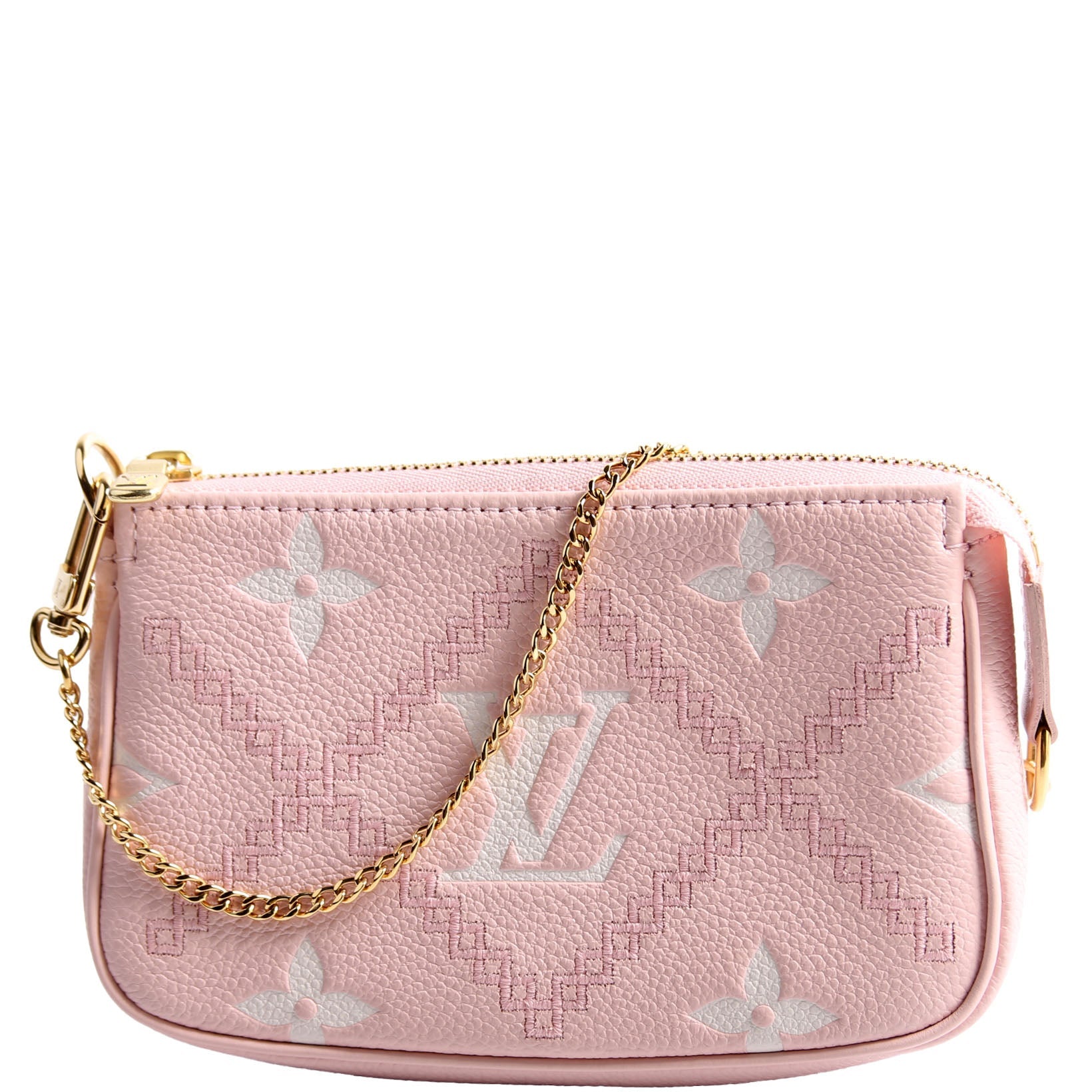 Pochette Accessories Mini Broderies Empreinte Pink