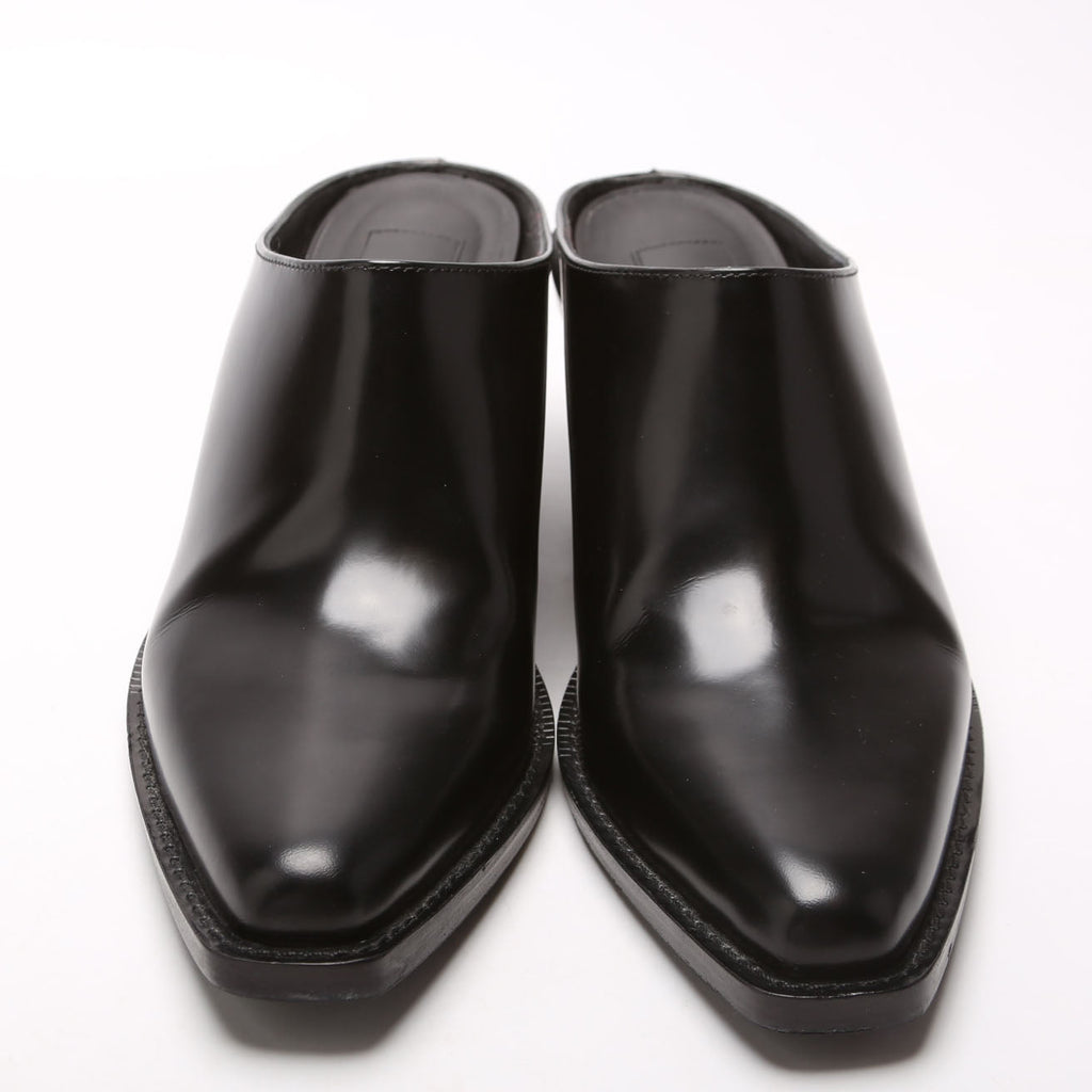 FF Leather Logo Mules Size 38 Black