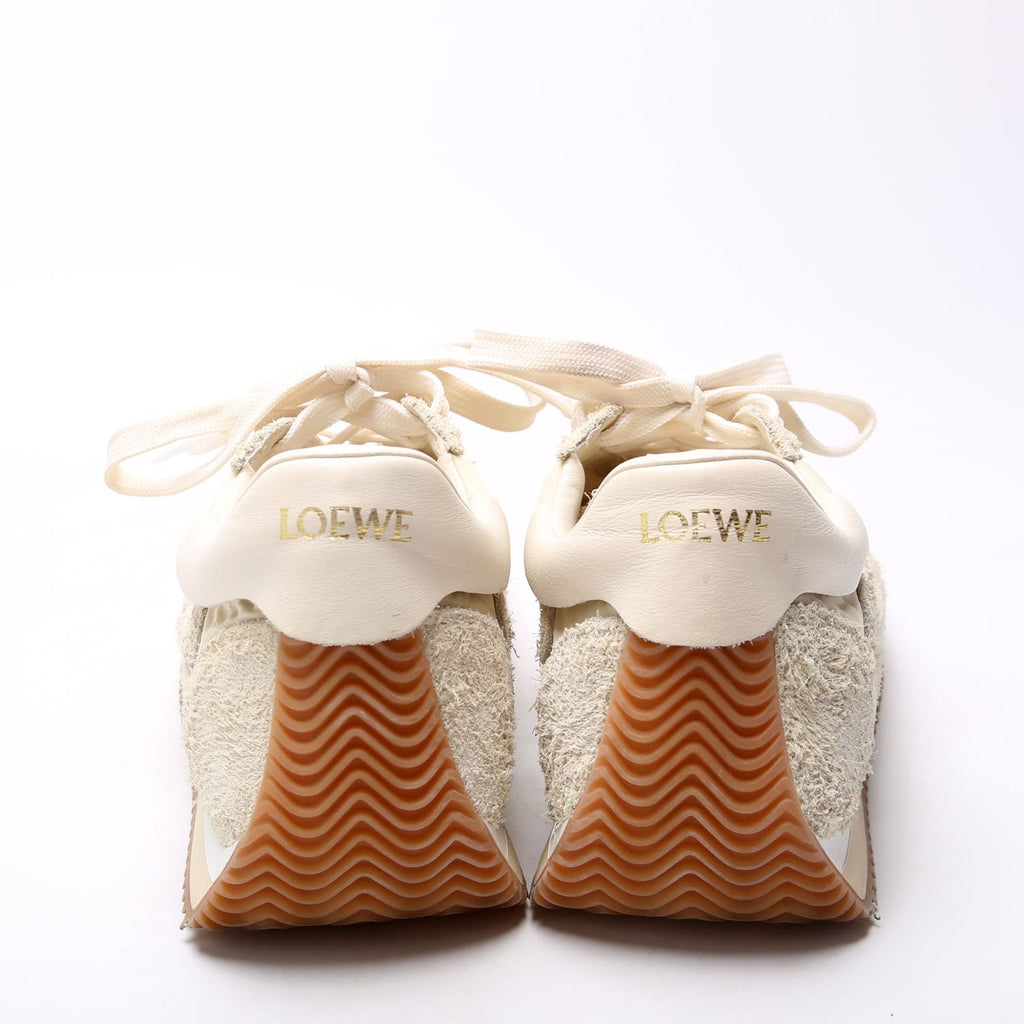 Flow Runner Nylon/Brushed Suede Sneakers Size 39 Beige