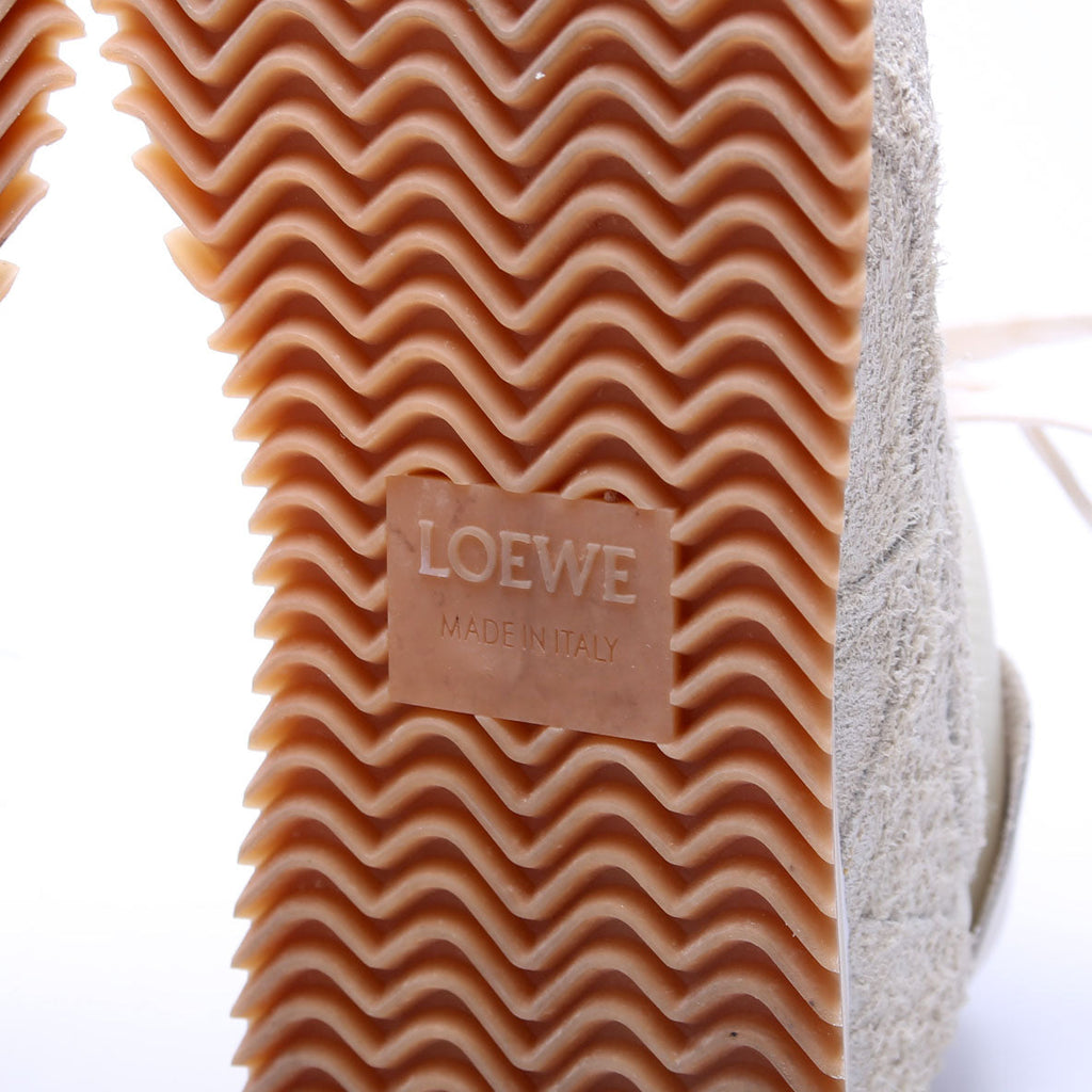 Flow Runner Nylon/Brushed Suede Sneakers Size 39 Beige