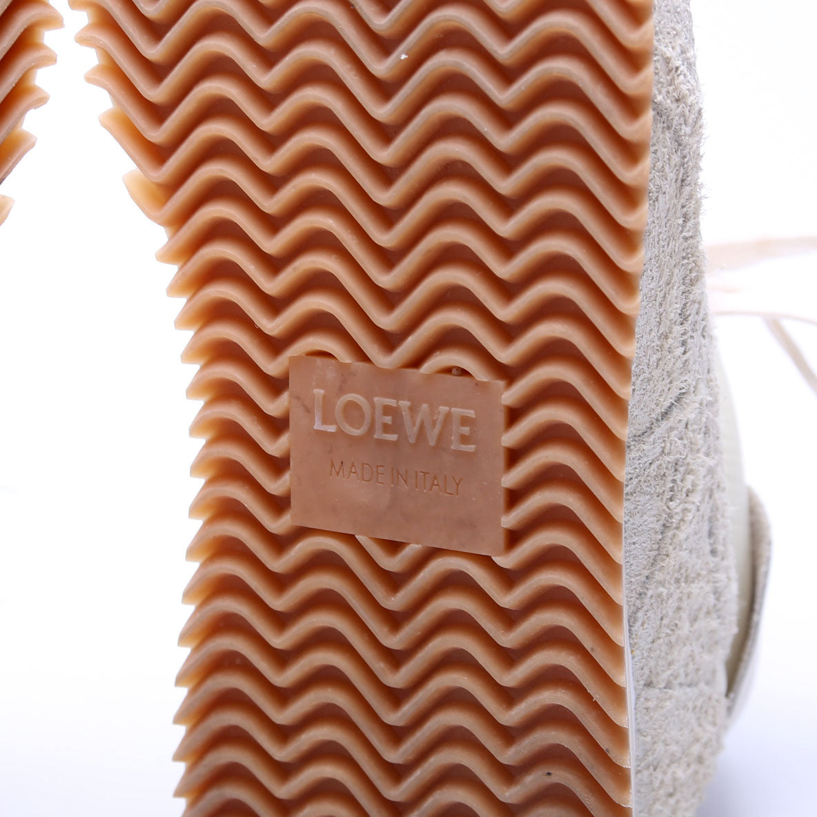 Flow Runner Nylon/Brushed Suede Sneakers Size 39 Beige