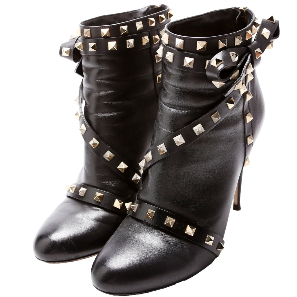 Rockstud Bow Booties Size 41 Black