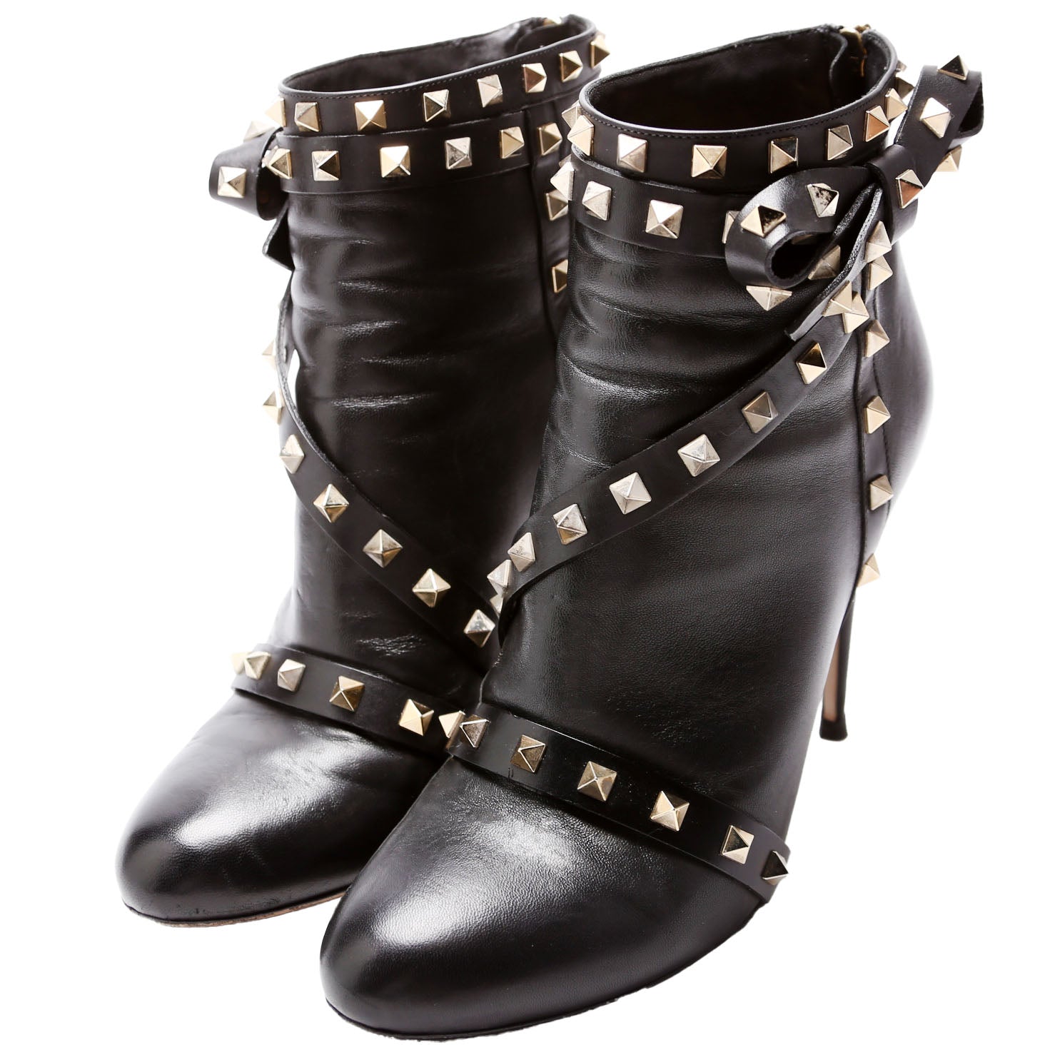 Rockstud Bow Booties Size 41 Black