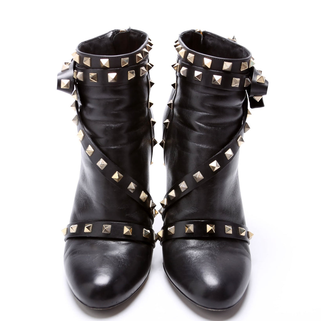 Rockstud Bow Booties Size 41 Black