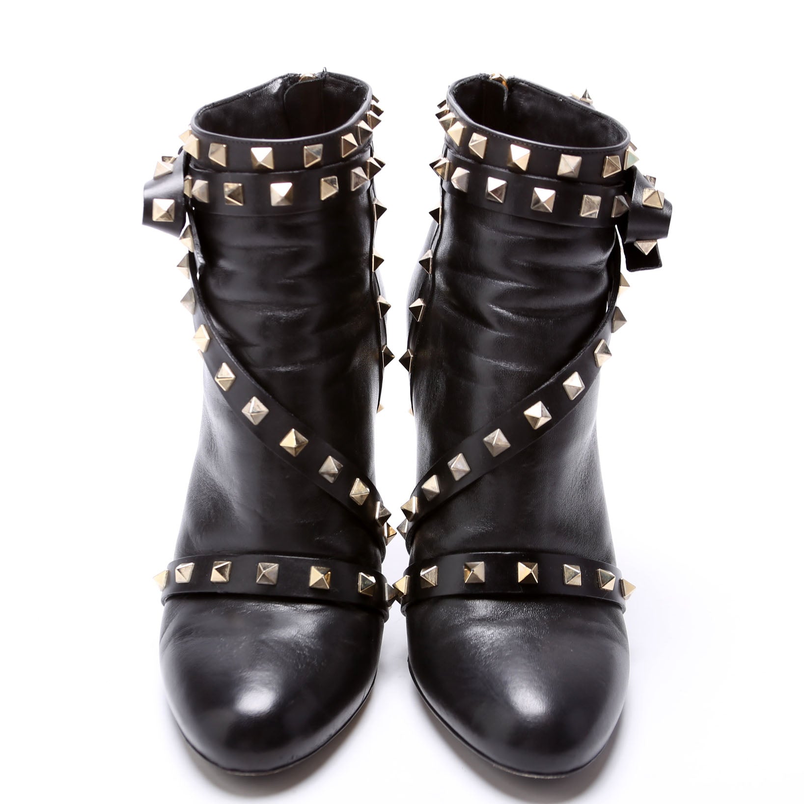 Rockstud Bow Booties Size 41 Black