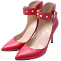 Rockstud Ankle Strap Pumps Size 41 Red