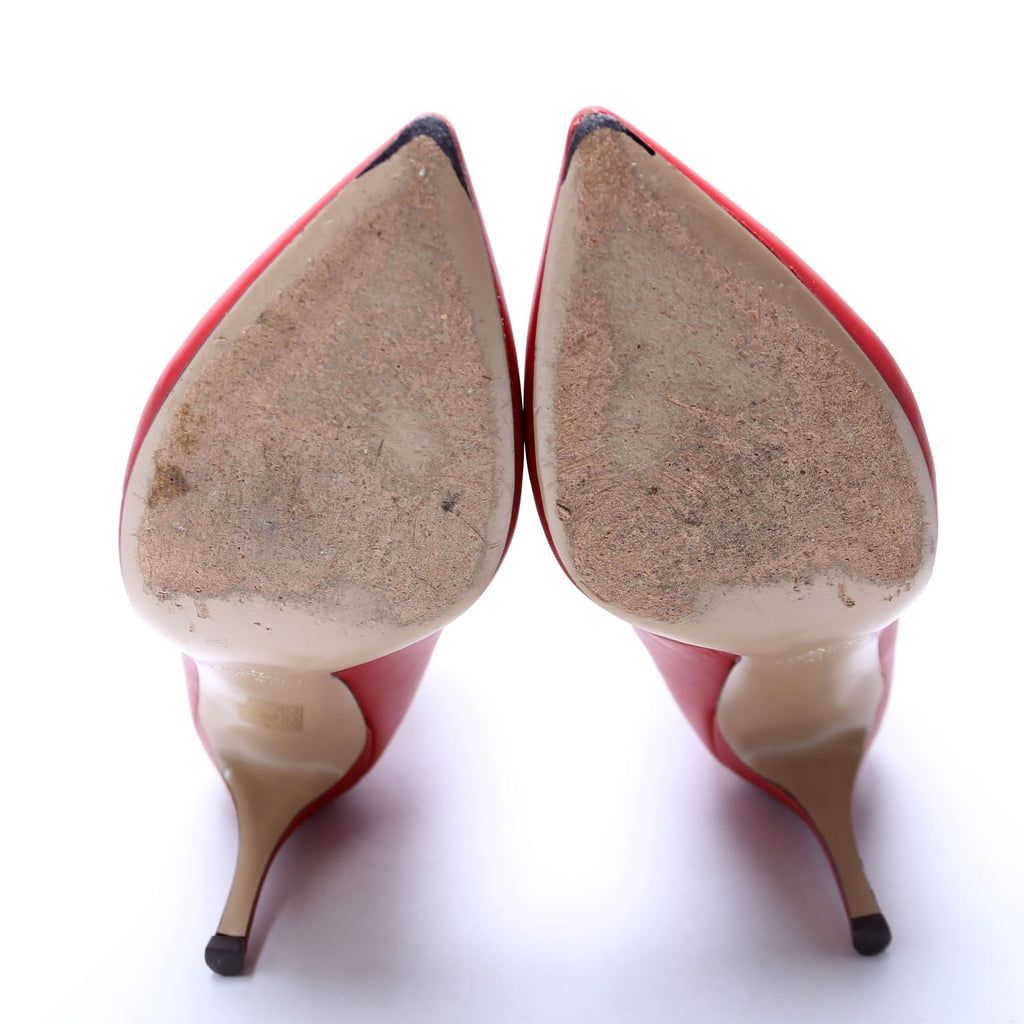 Rockstud Ankle Strap Pumps Size 41 Red