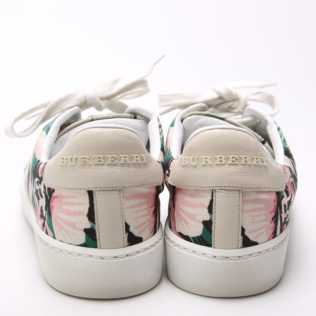 Floral Print Canvas Sneakers Size 36 Beige/Multicolor