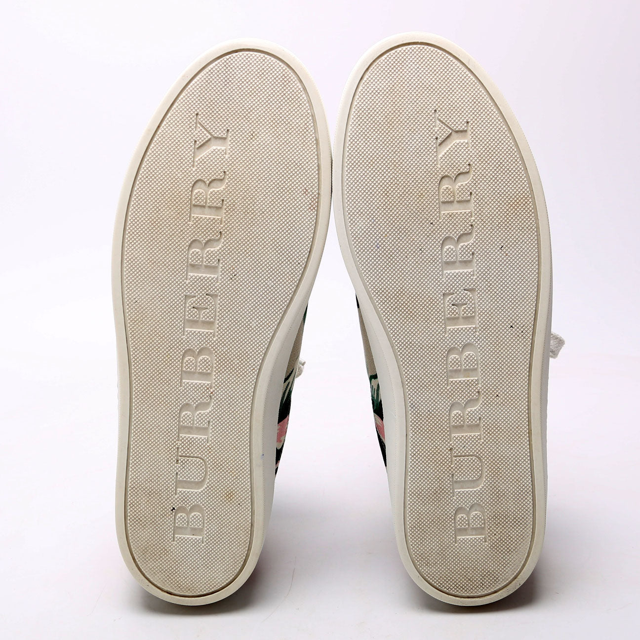 Floral Print Canvas Sneakers Size 36 Beige/Multicolor