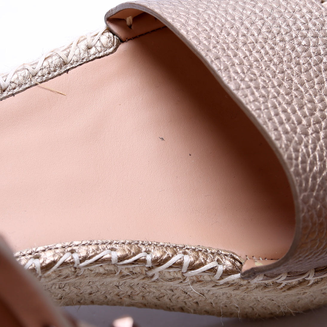 Rockstud Platform Espadrille Sandals Size 38 Rose Gold