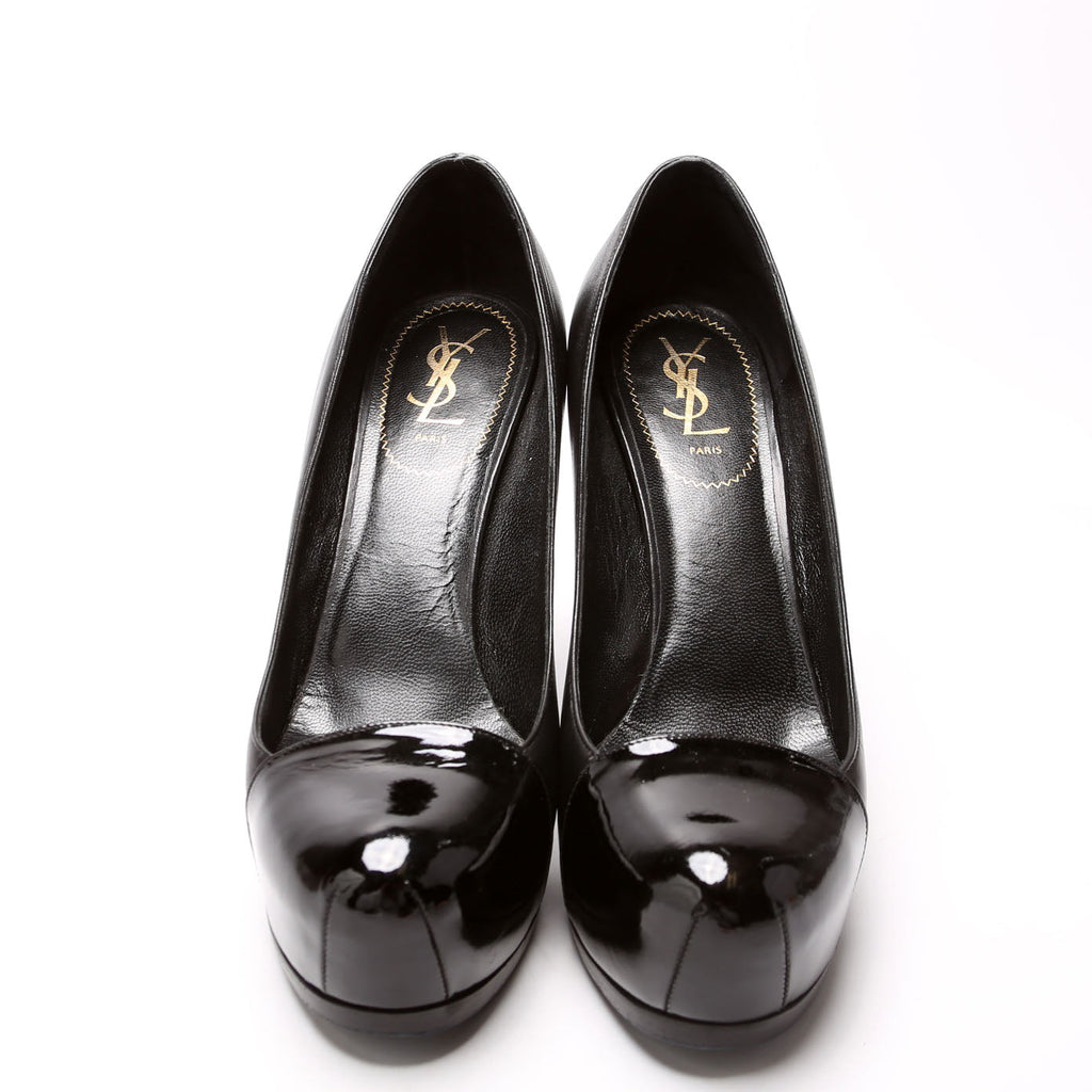 SAINT LAURENT Tribtoo Platform Pumps Size 41.5 Black