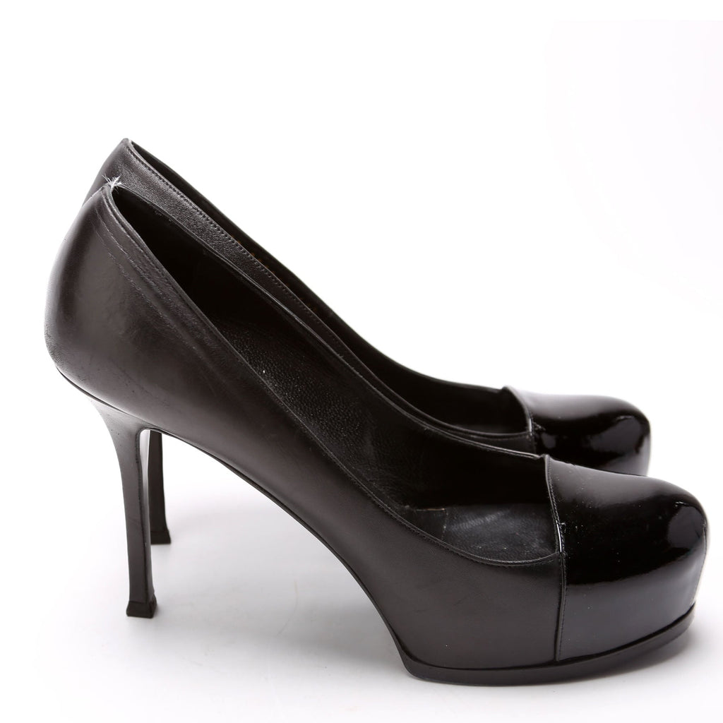 SAINT LAURENT Tribtoo Platform Pumps Size 41.5 Black