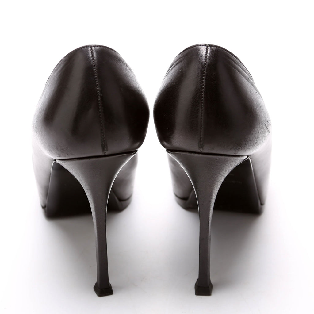 SAINT LAURENT Tribtoo Platform Pumps Size 41.5 Black