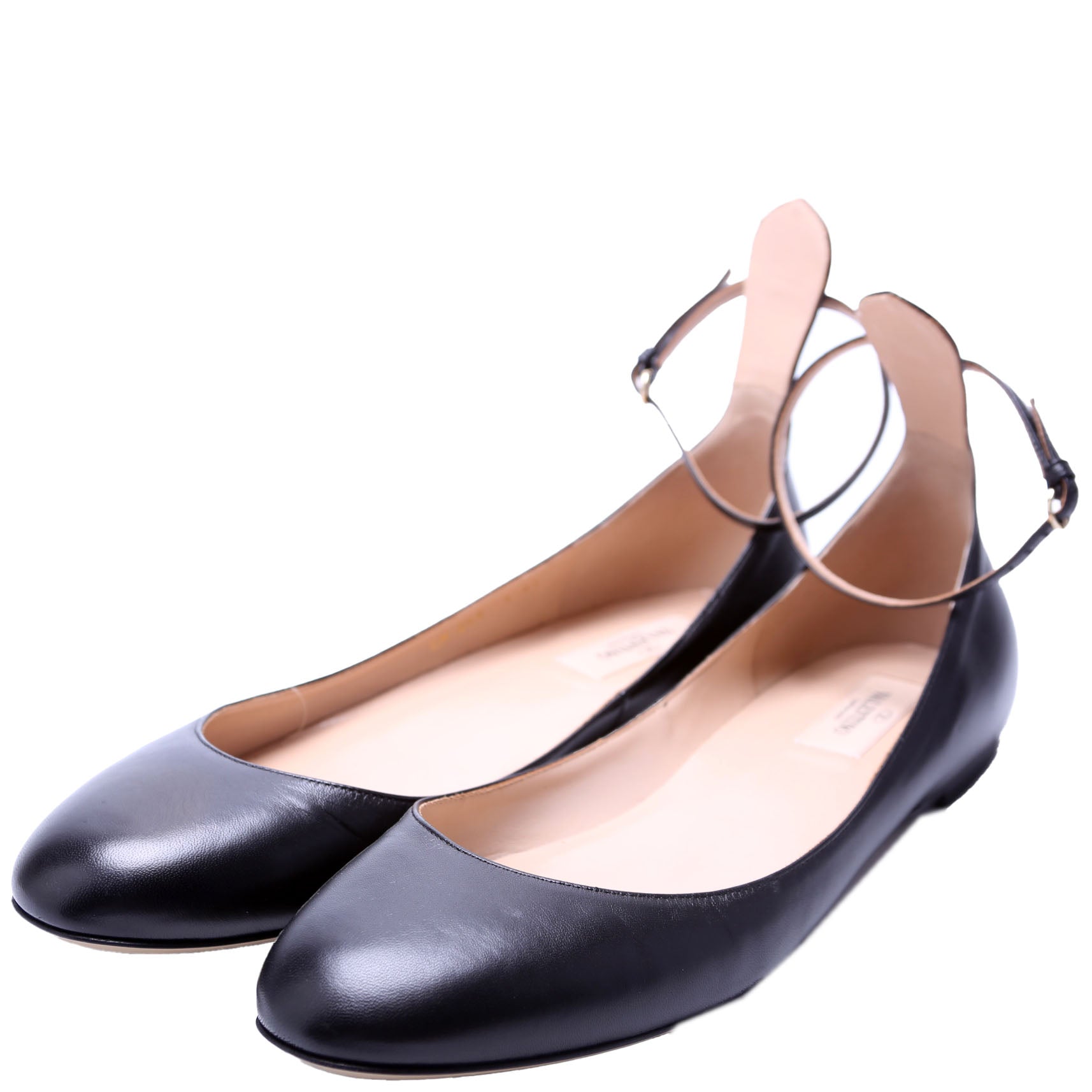 Ballet Ankle Strap Flats Size 41 Black