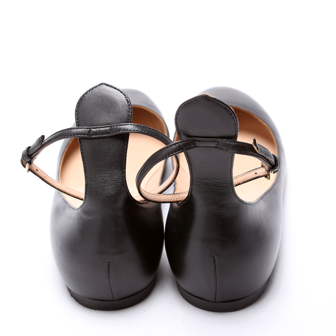 Ballet Ankle Strap Flats Size 41 Black