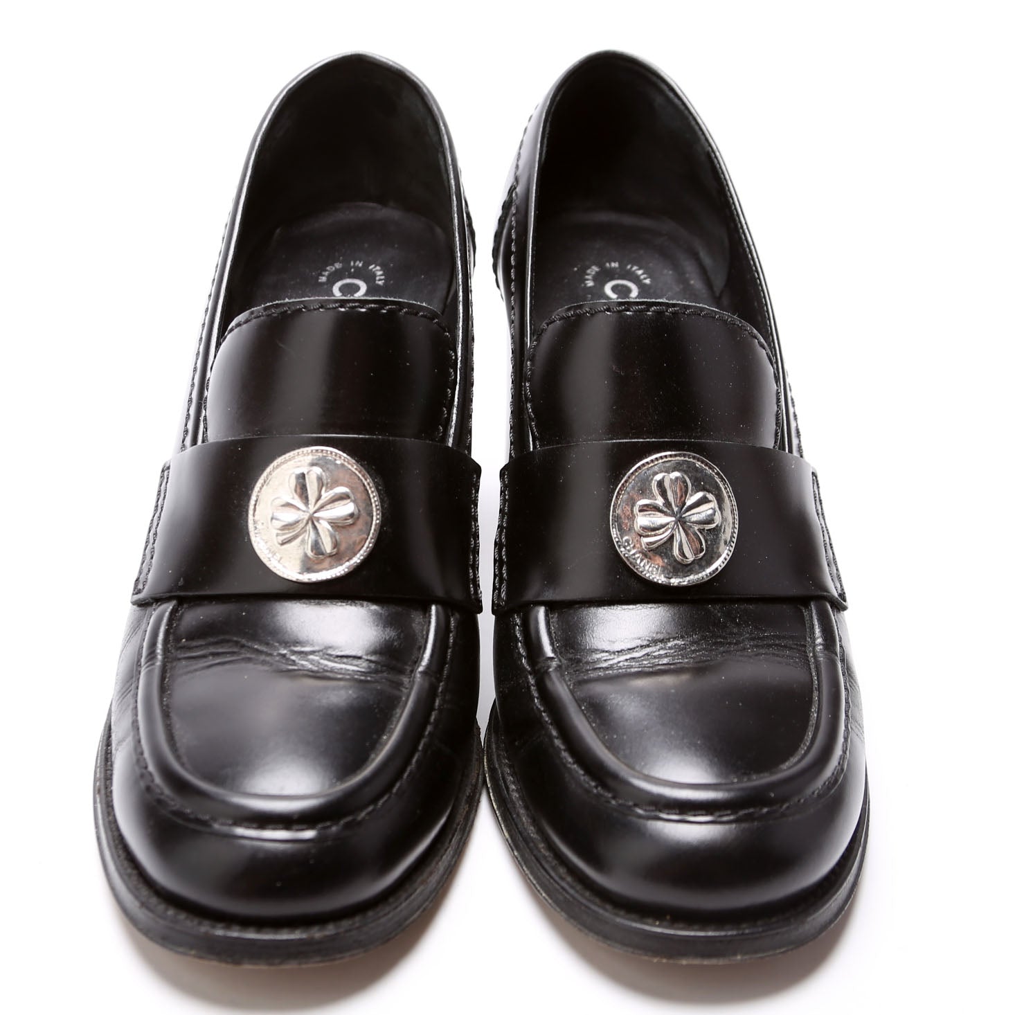 Clover Charm Loafer Pumps Size 41 Black