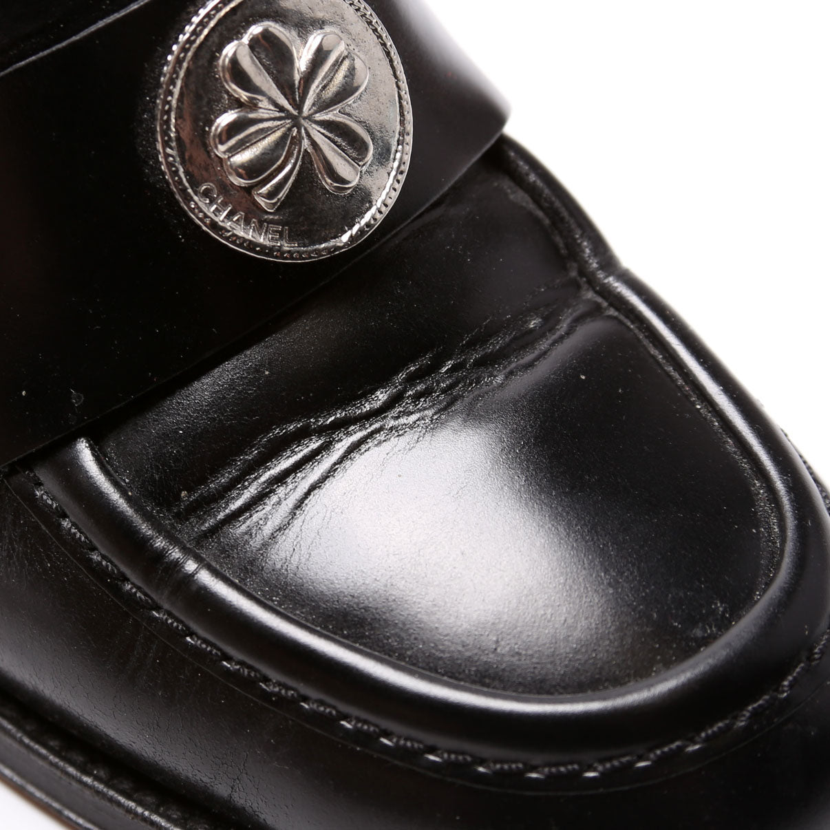 Clover Charm Loafer Pumps Size 41 Black