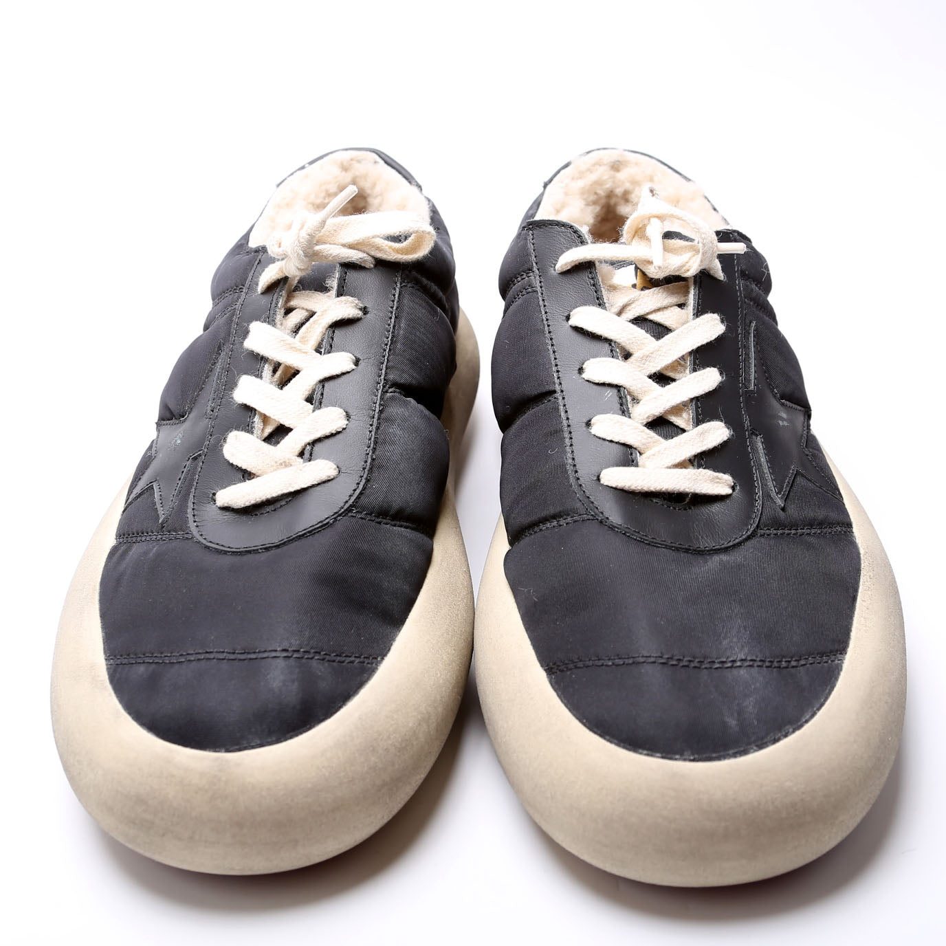 Space Star Nylon/Shearling Sneakers Size 41 Black/Beige