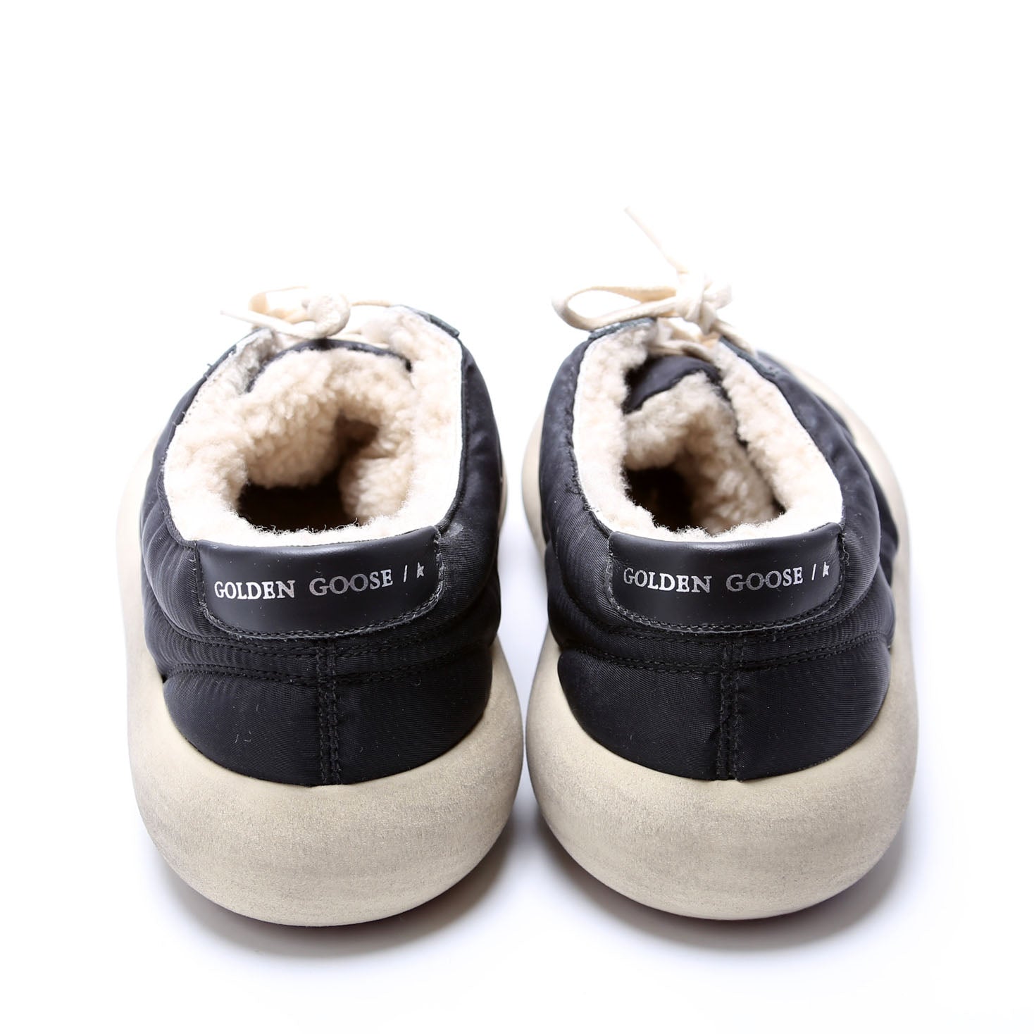Space Star Nylon/Shearling Sneakers Size 41 Black/Beige