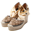 GG Marmont Espadrille Wedges Size 40 Tan