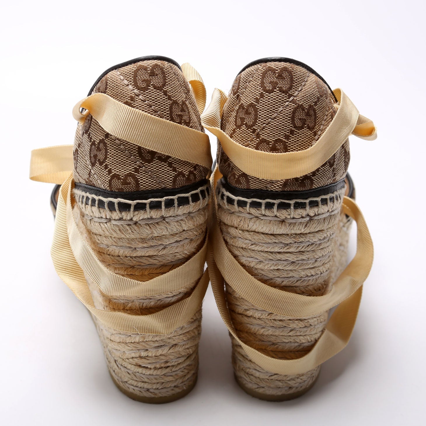 GG Marmont Espadrille Wedges Size 40 Tan