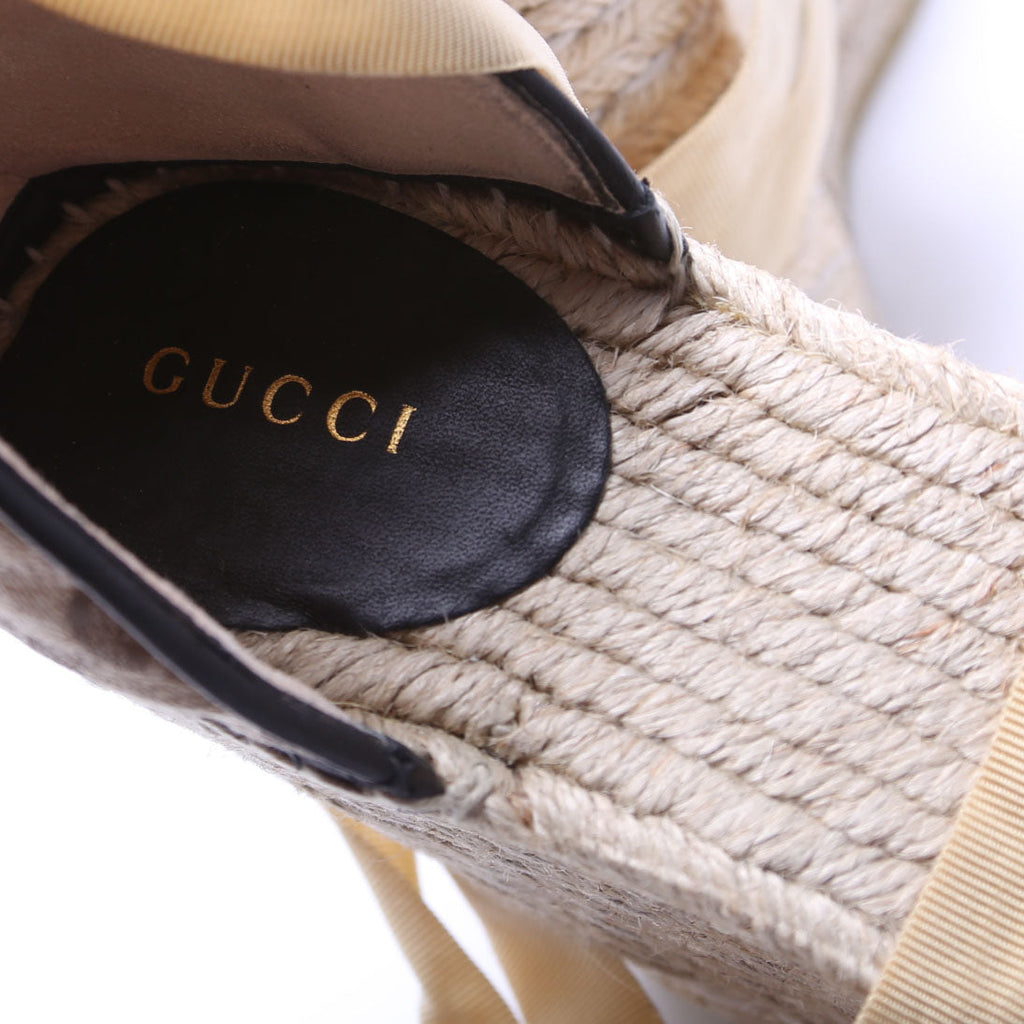 GG Marmont Espadrille Wedges Size 40 Tan