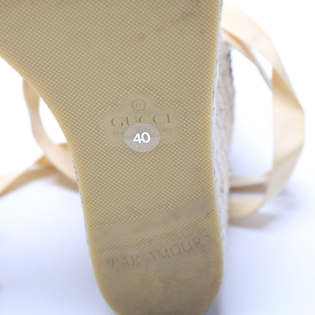 GG Marmont Espadrille Wedges Size 40 Tan