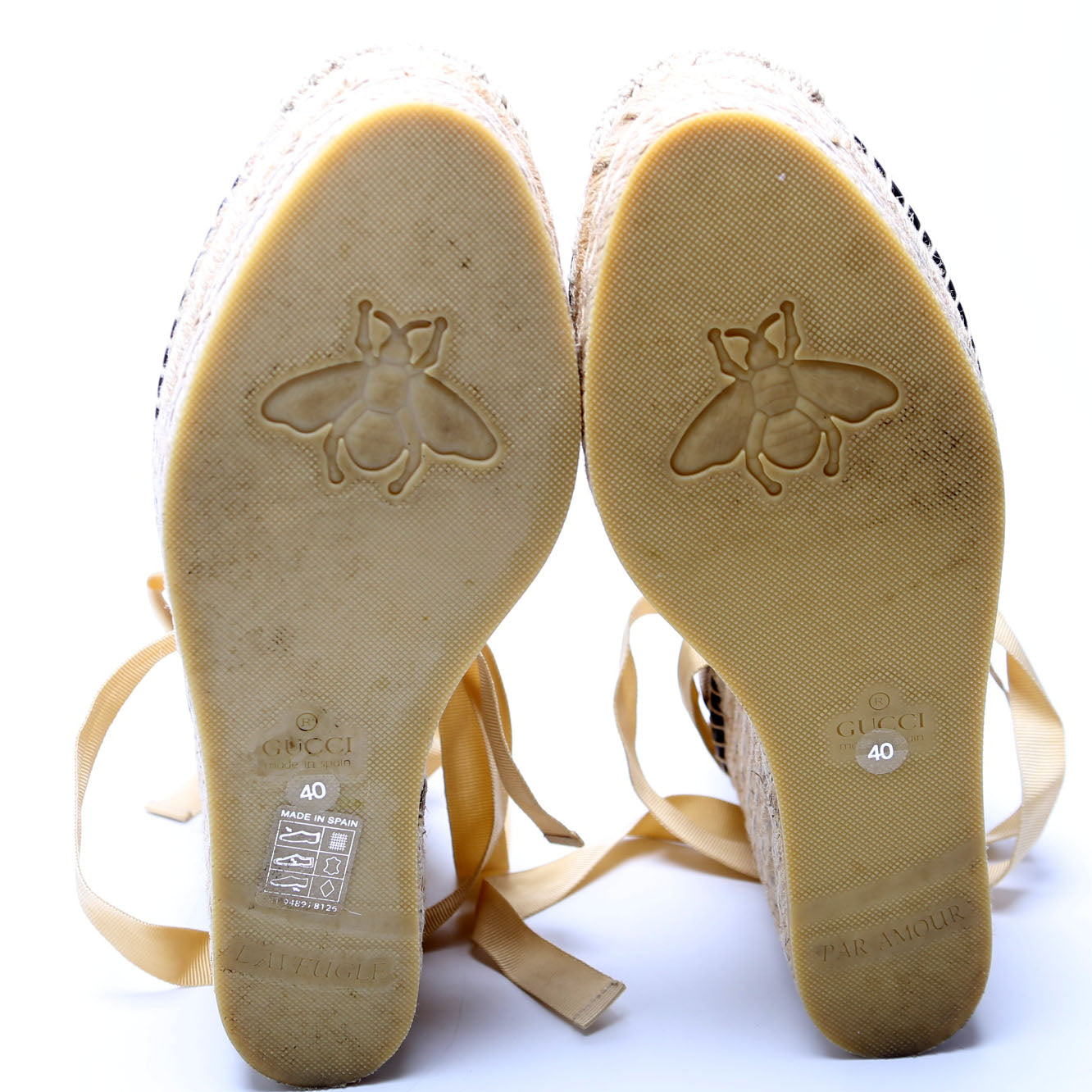 GG Marmont Espadrille Wedges Size 40 Tan