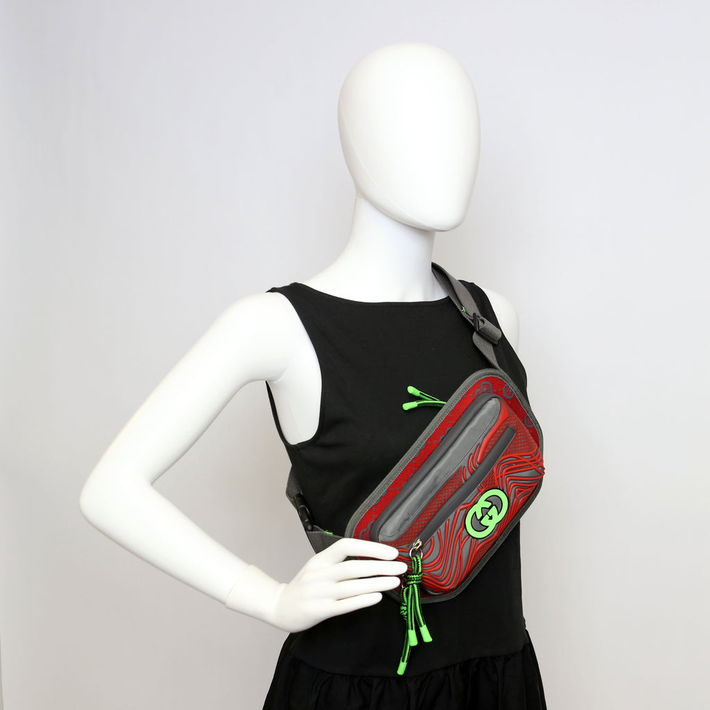 Gucci 752102 GG Nylon/Rubber Belt Bag