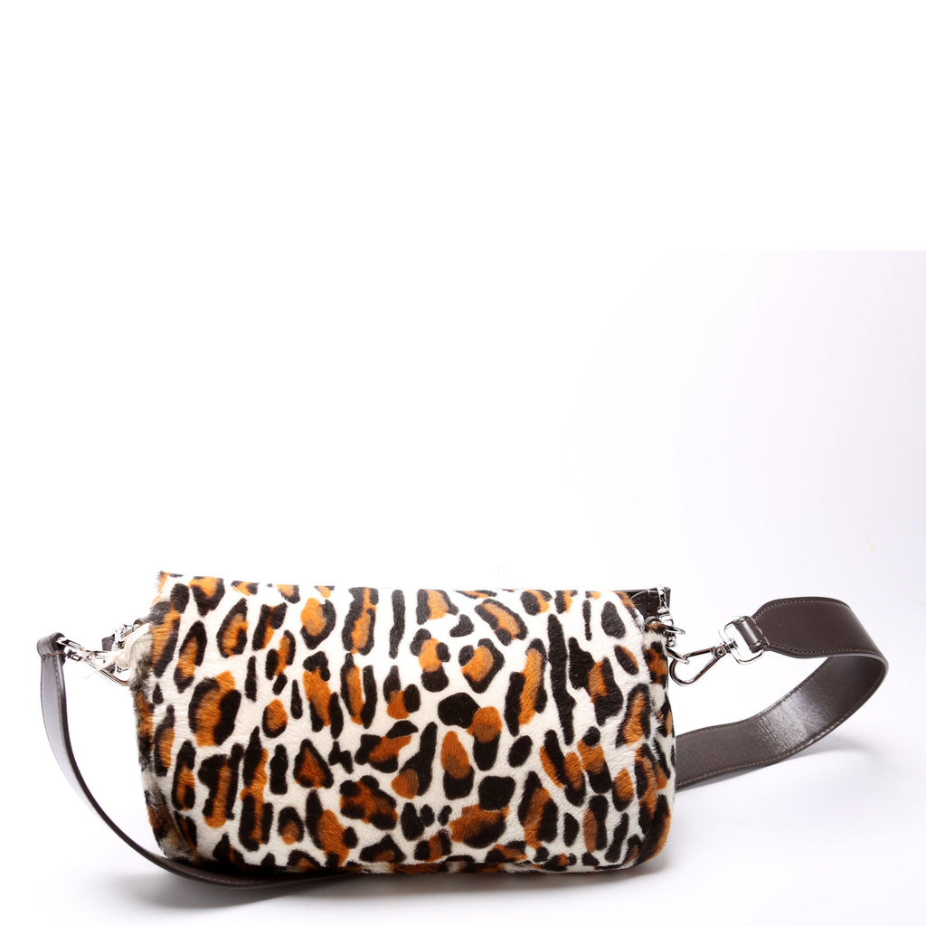 Fendi 8BR600 Leopard Print Baguette Calfskin Hair