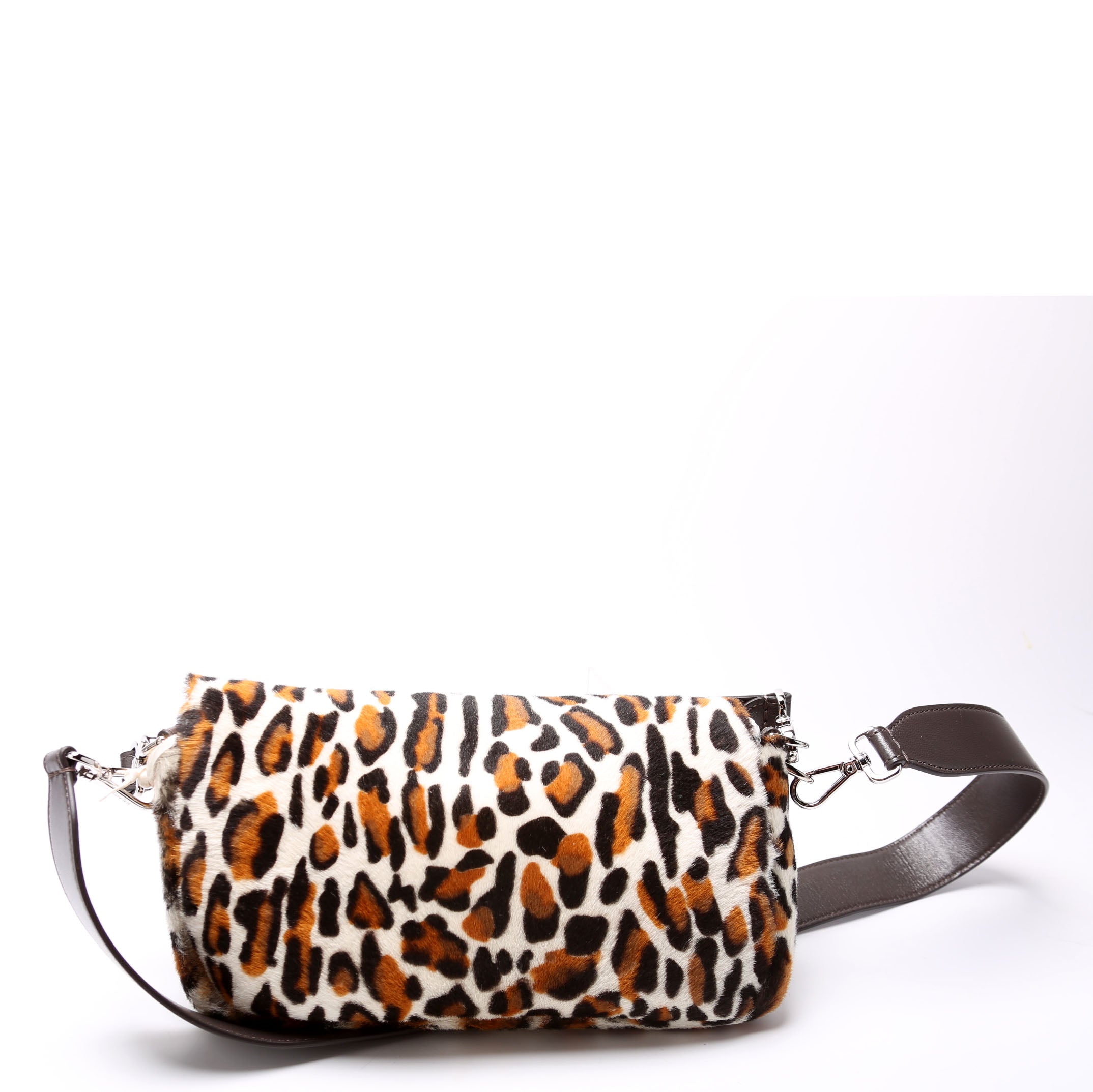 Fendi 8BR600 Leopard Print Baguette Calfskin Hair