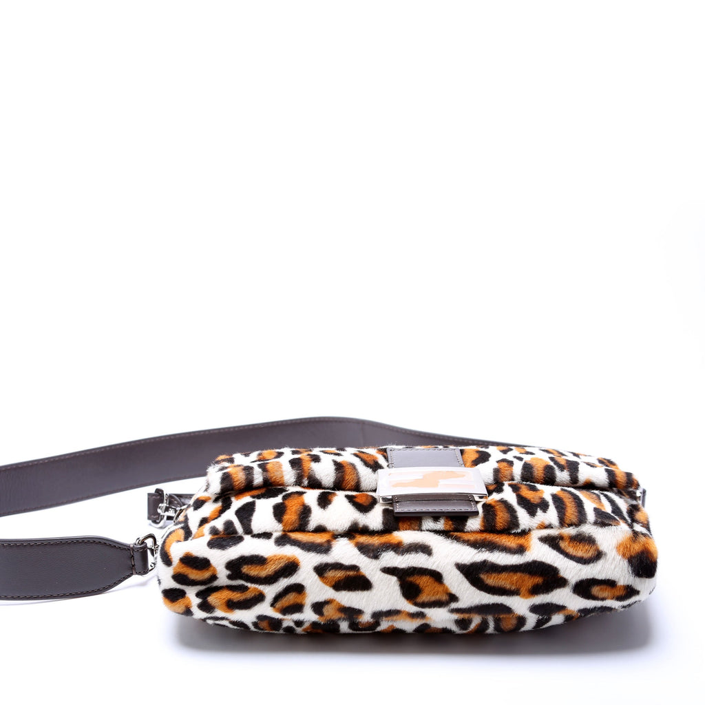 Fendi 8BR600 Leopard Print Baguette Calfskin Hair