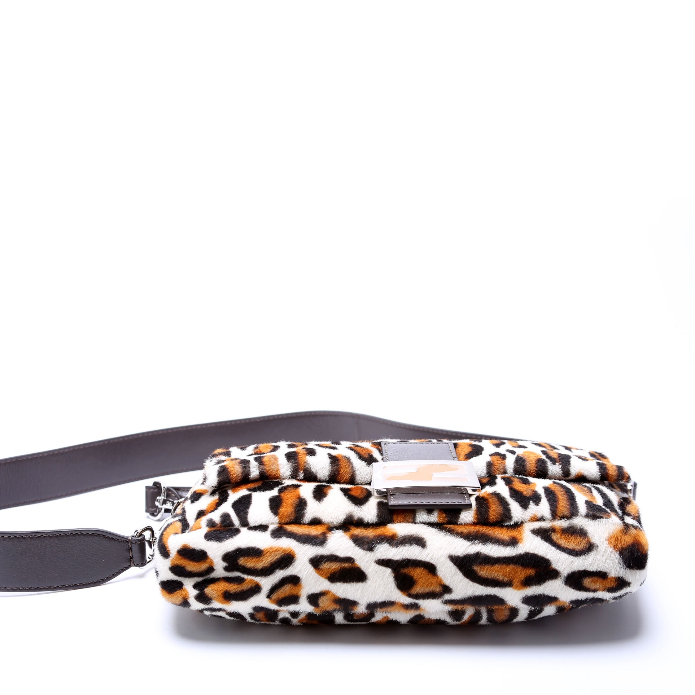 Fendi 8BR600 Leopard Print Baguette Calfskin Hair