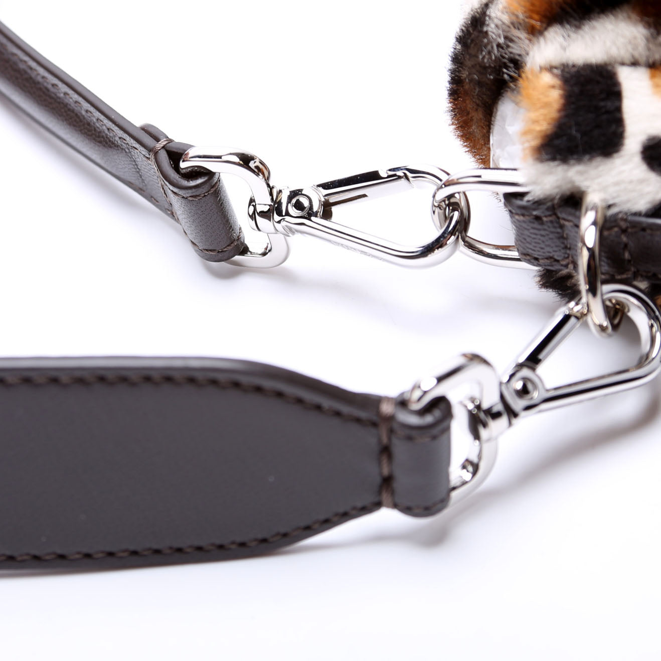 Fendi 8BR600 Leopard Print Baguette Calfskin Hair