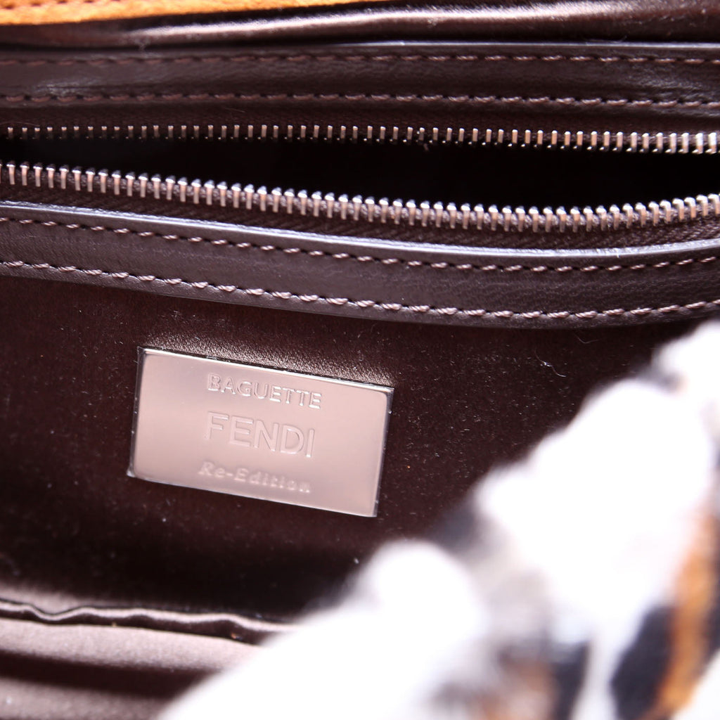 Fendi 8BR600 Leopard Print Baguette Calfskin Hair