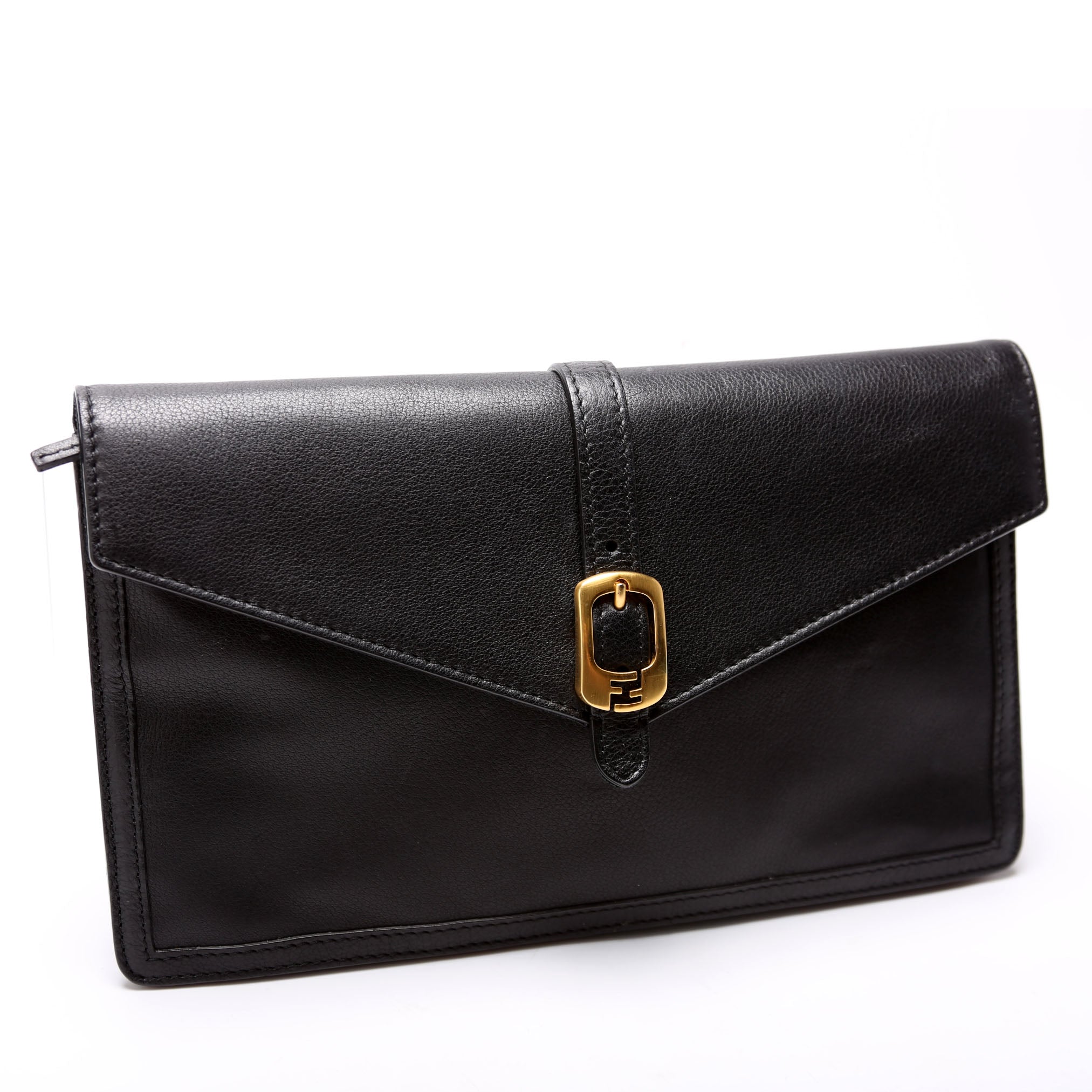8MO284 Leather Chameleon Clutch Black