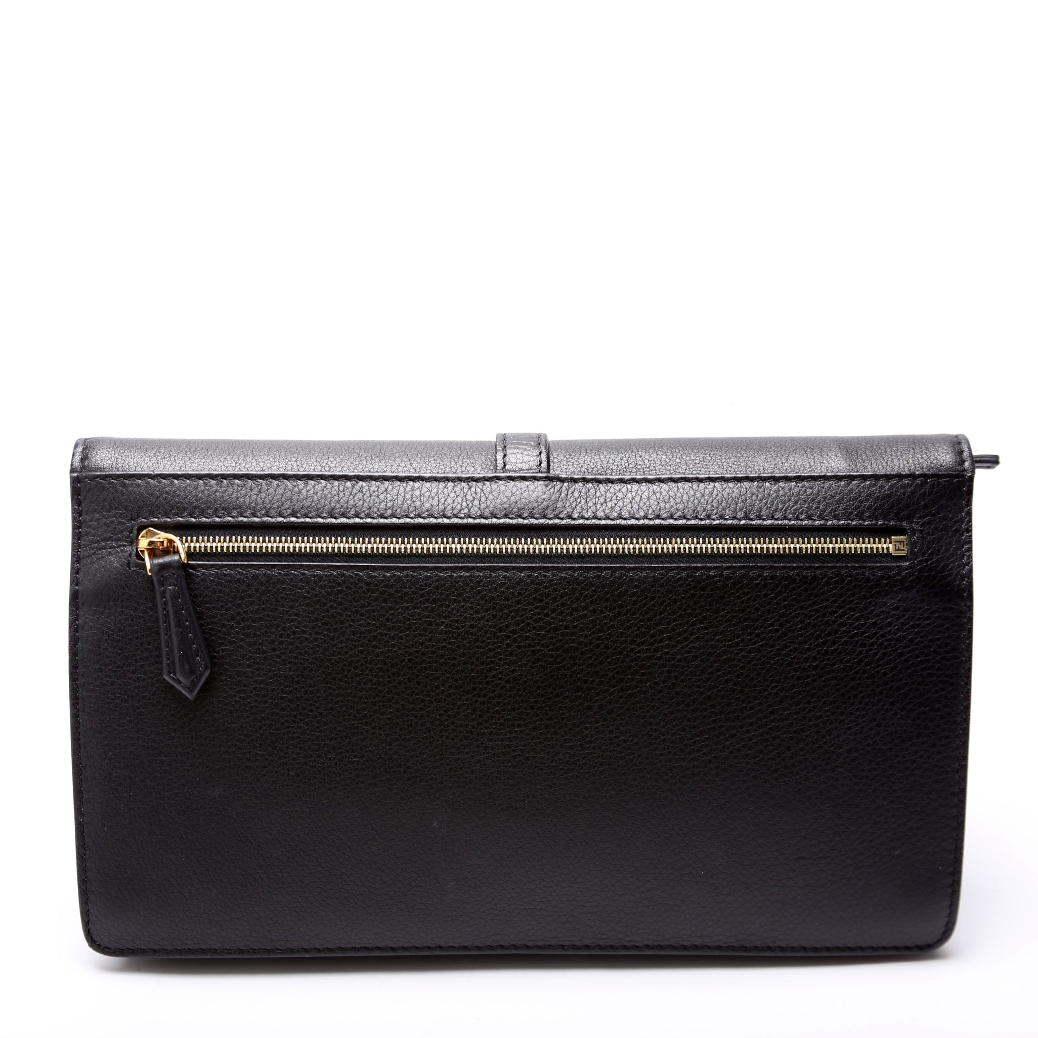 8MO284 Leather Chameleon Clutch Black