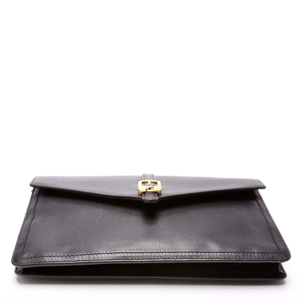 8MO284 Leather Chameleon Clutch Black
