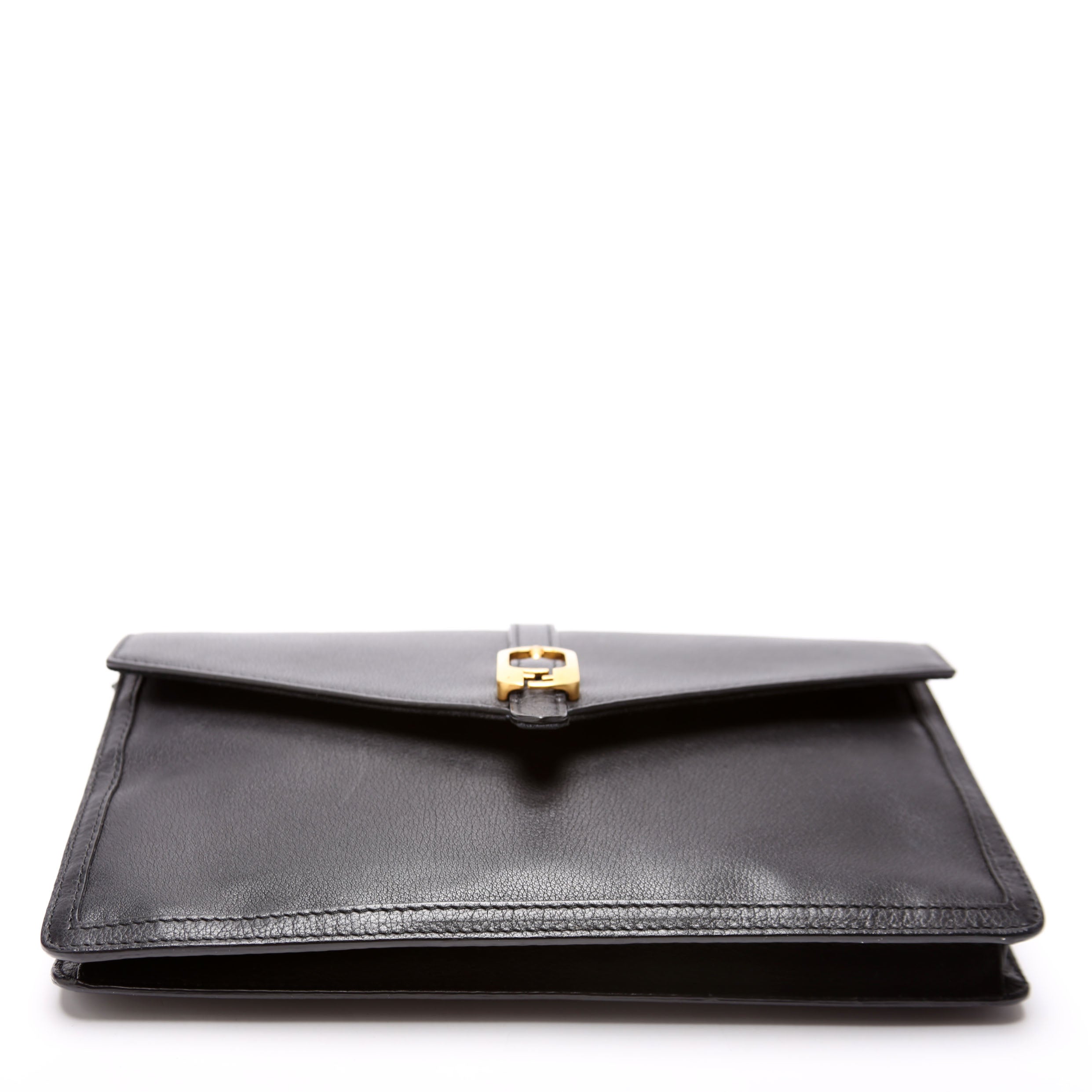 8MO284 Leather Chameleon Clutch Black