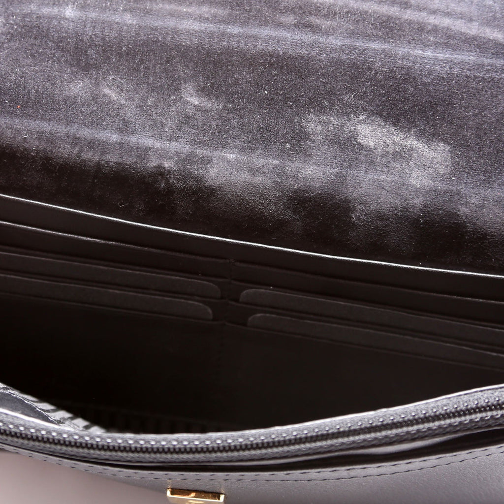 8MO284 Leather Chameleon Clutch Black