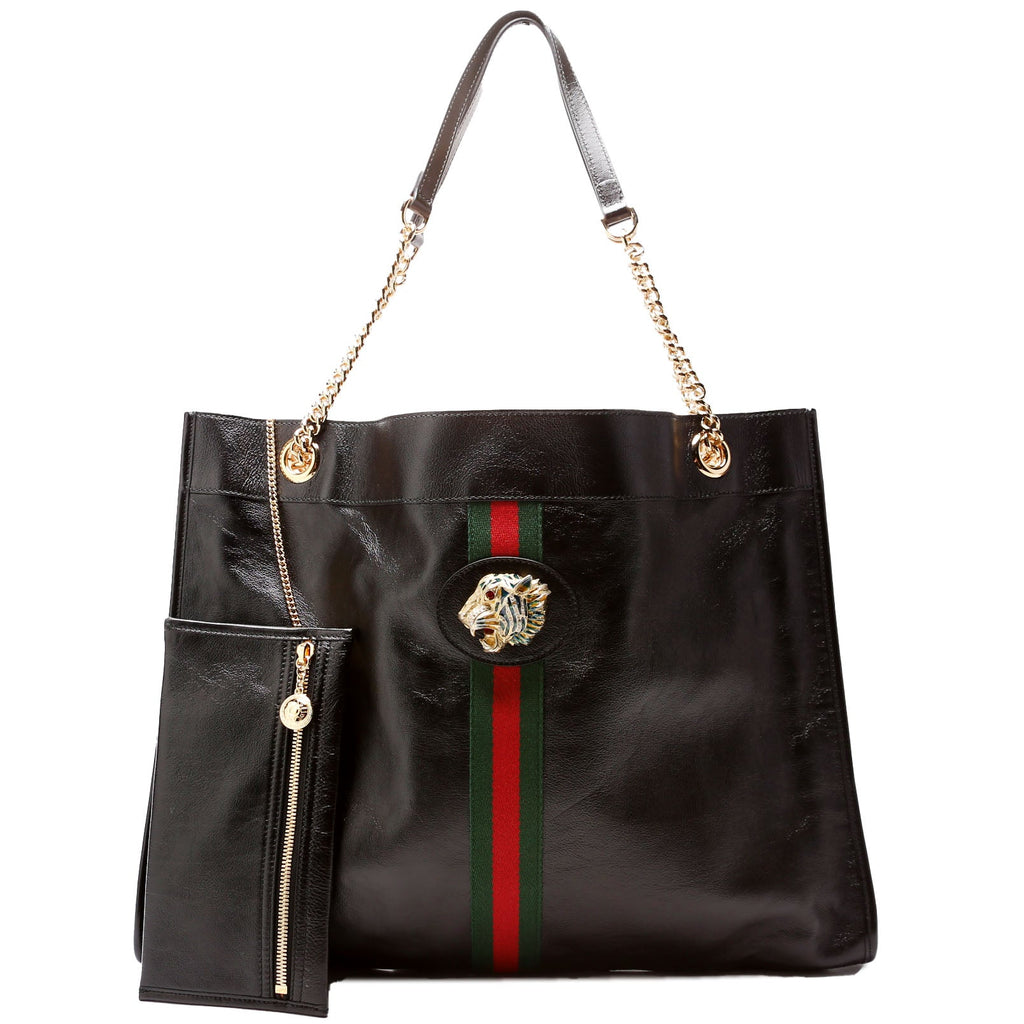 537219 Rajah Tote Leather Black