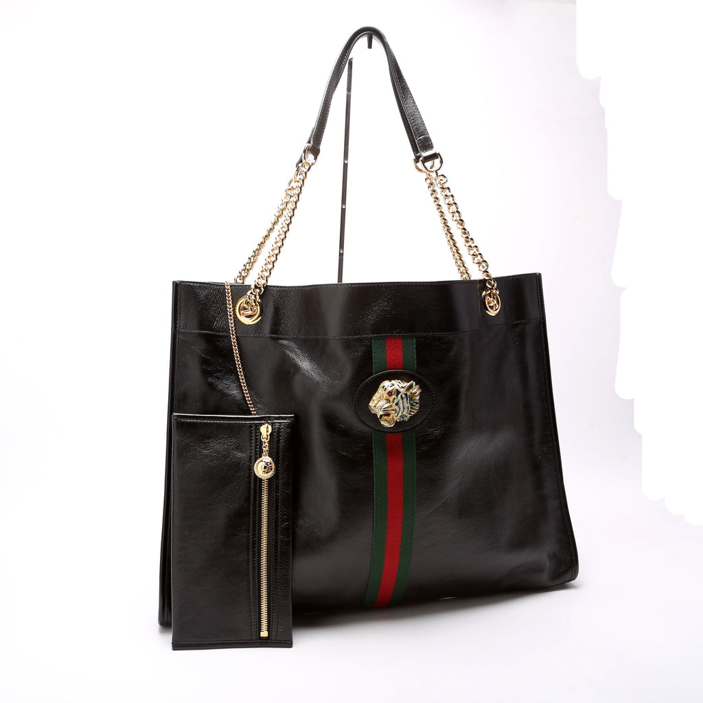 537219 Rajah Tote Leather Black