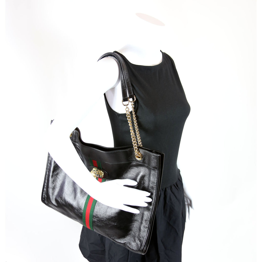 537219 Rajah Tote Leather Black