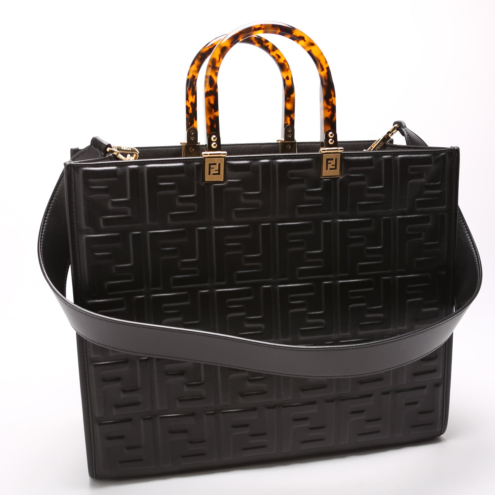 8BH386 Sunshine Shopper Medium Leather Black