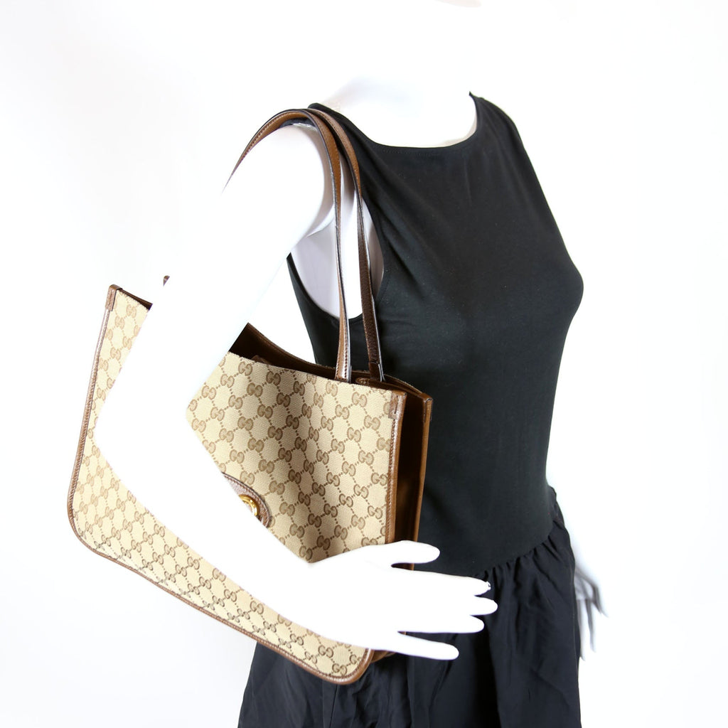 623694 1955 Horsebit Tote Brown