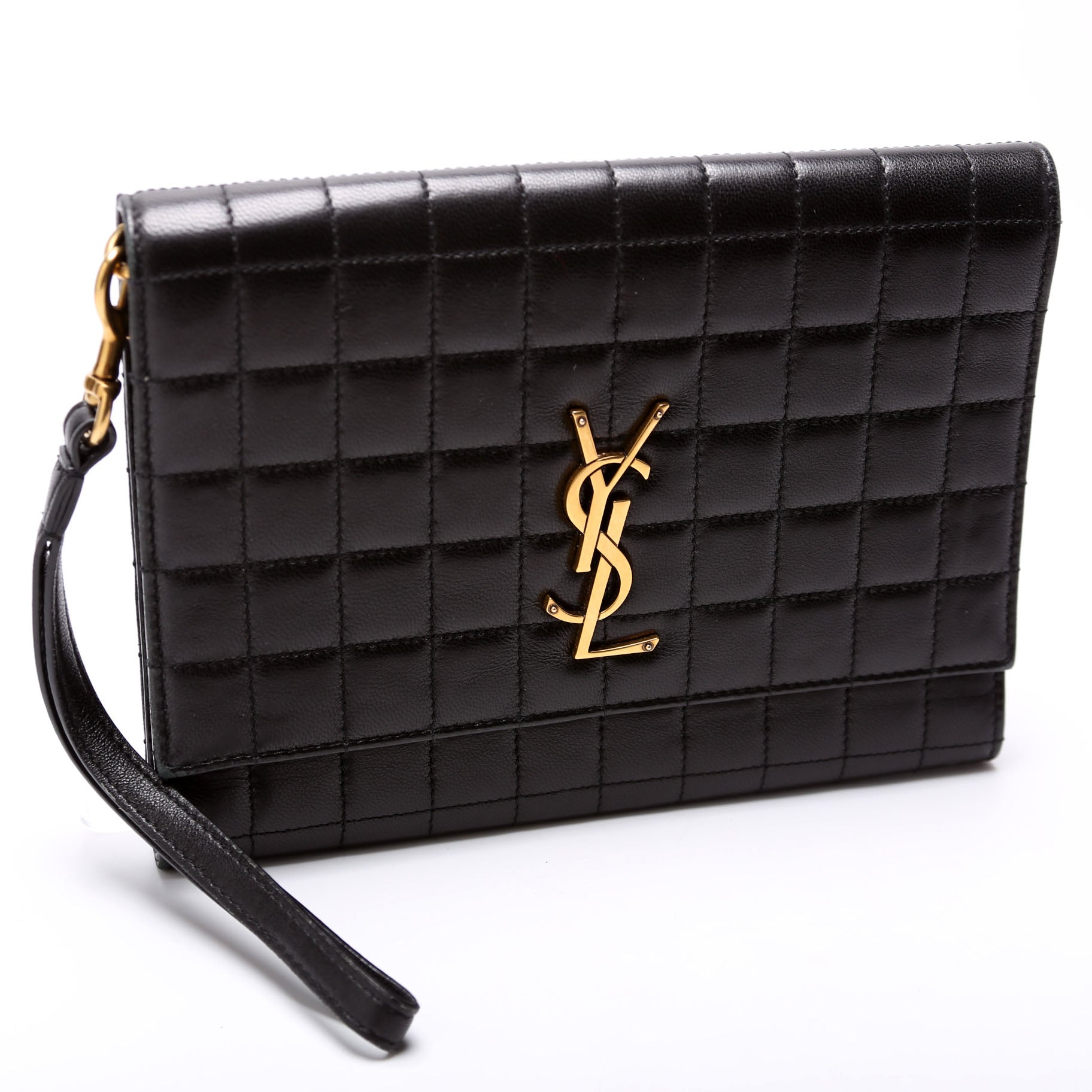 Cassandre Quilted Flap Wristlet 743114 Black