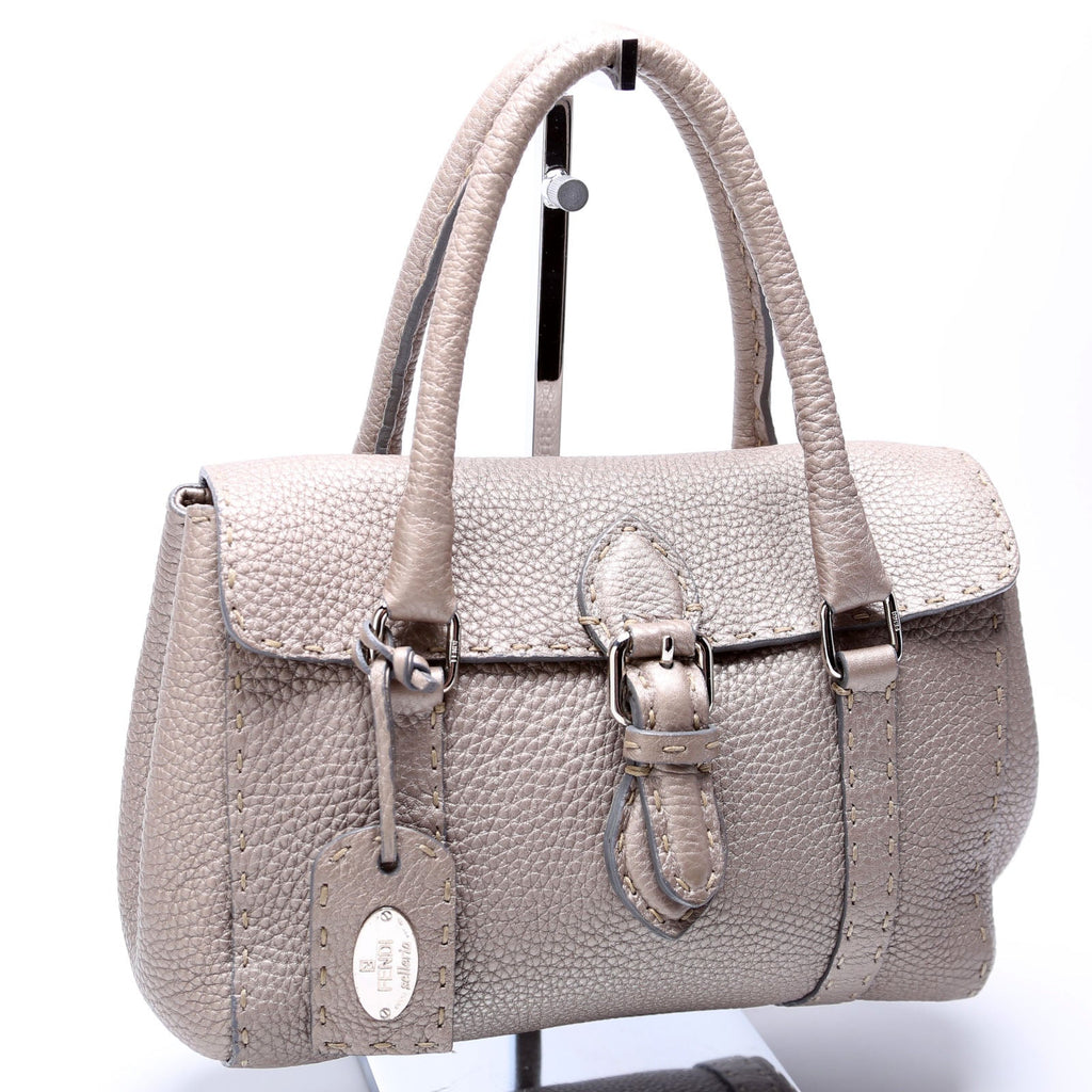 8BR486 Selleria Mini Linda Handle Bag Silver